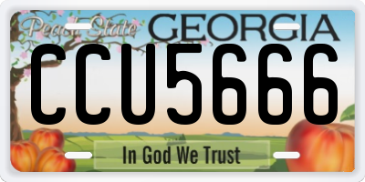 GA license plate CCU5666