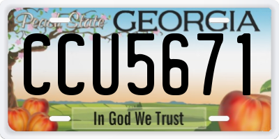 GA license plate CCU5671