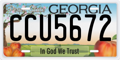 GA license plate CCU5672
