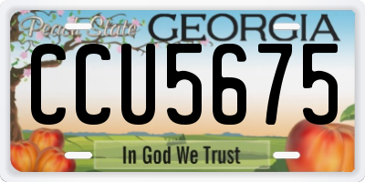 GA license plate CCU5675