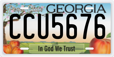 GA license plate CCU5676