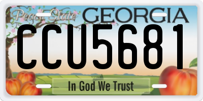 GA license plate CCU5681