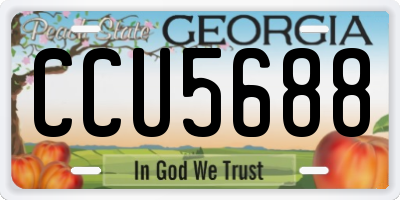 GA license plate CCU5688