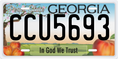GA license plate CCU5693