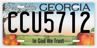 GA license plate CCU5712