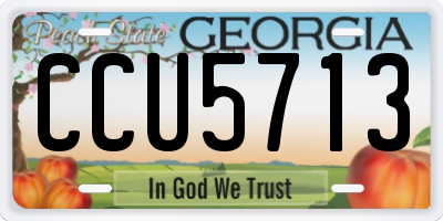 GA license plate CCU5713
