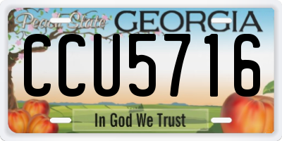 GA license plate CCU5716