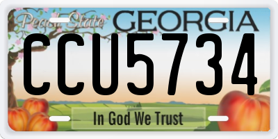 GA license plate CCU5734