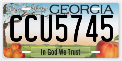 GA license plate CCU5745