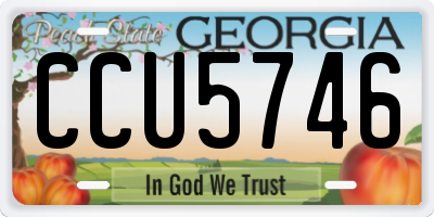 GA license plate CCU5746