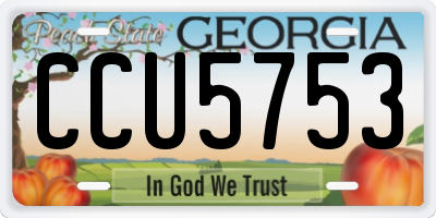 GA license plate CCU5753