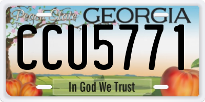 GA license plate CCU5771