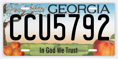 GA license plate CCU5792