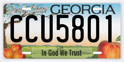 GA license plate CCU5801