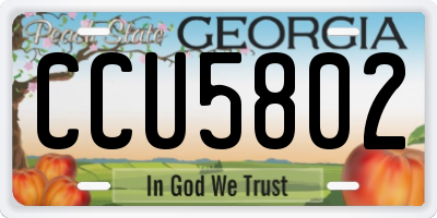 GA license plate CCU5802