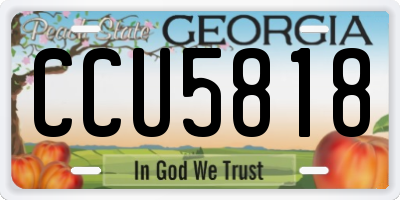 GA license plate CCU5818