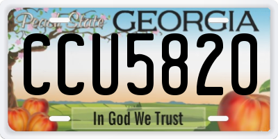 GA license plate CCU5820