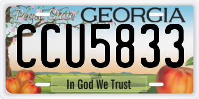 GA license plate CCU5833