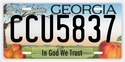 GA license plate CCU5837