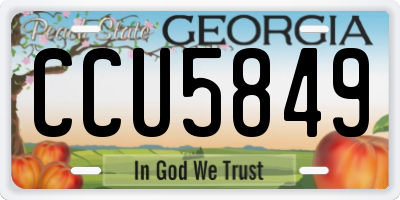 GA license plate CCU5849