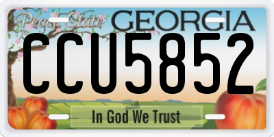 GA license plate CCU5852