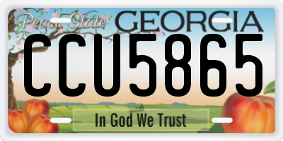 GA license plate CCU5865
