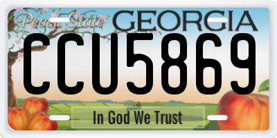 GA license plate CCU5869