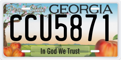 GA license plate CCU5871