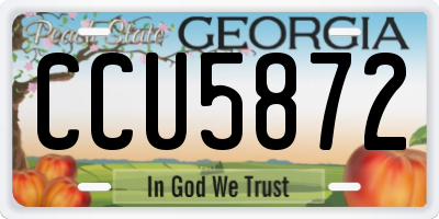 GA license plate CCU5872