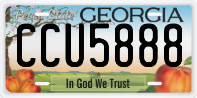GA license plate CCU5888