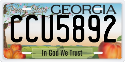 GA license plate CCU5892
