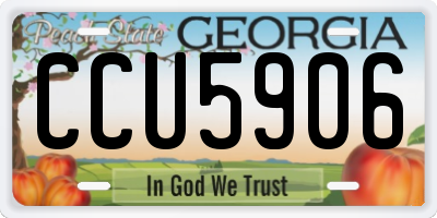 GA license plate CCU5906