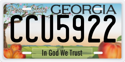 GA license plate CCU5922