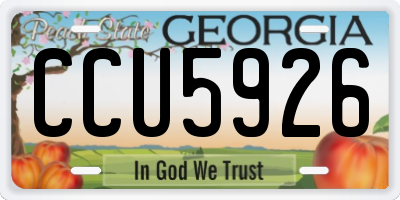 GA license plate CCU5926