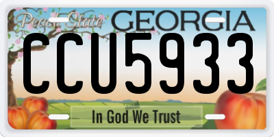 GA license plate CCU5933