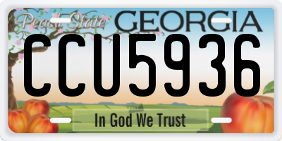 GA license plate CCU5936