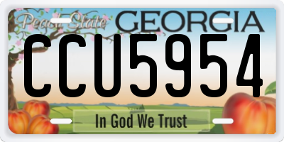 GA license plate CCU5954