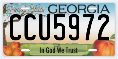 GA license plate CCU5972