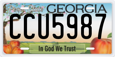 GA license plate CCU5987