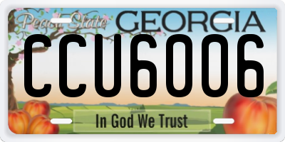 GA license plate CCU6006