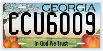 GA license plate CCU6009