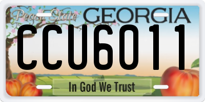 GA license plate CCU6011