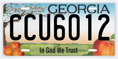 GA license plate CCU6012