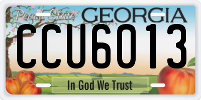 GA license plate CCU6013