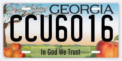 GA license plate CCU6016