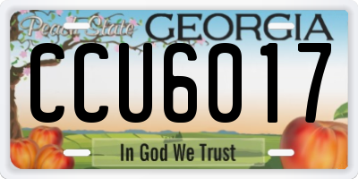 GA license plate CCU6017