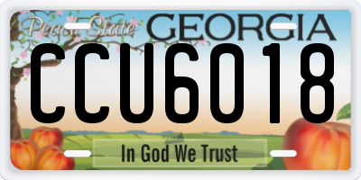 GA license plate CCU6018