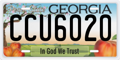 GA license plate CCU6020