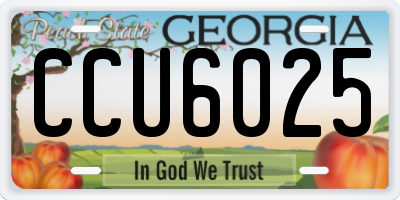 GA license plate CCU6025