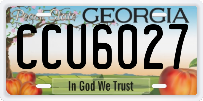 GA license plate CCU6027